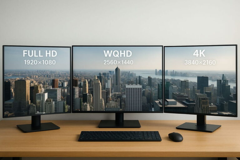 WQHD Monitor im Vergleich zu Full HD und 4K Darstellung