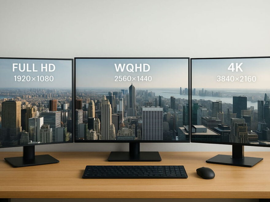 WQHD Monitor im Vergleich zu Full HD und 4K Darstellung