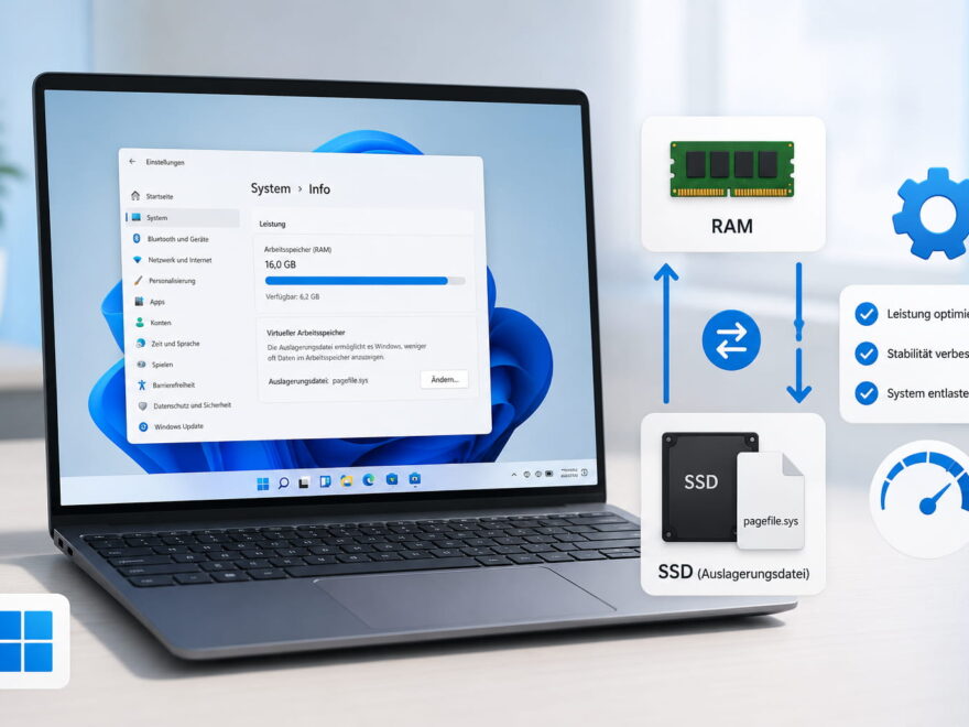 Auslagerungsdatei optimal einstellen in Windows 11 mit RAM, SSD und virtuellem Speicher