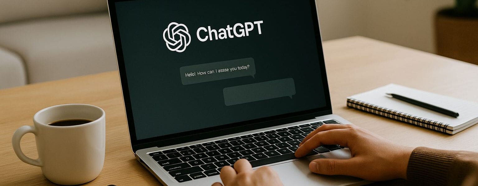 ChatGPT im Alltag am Laptop nutzen in typischer Alltagsszene