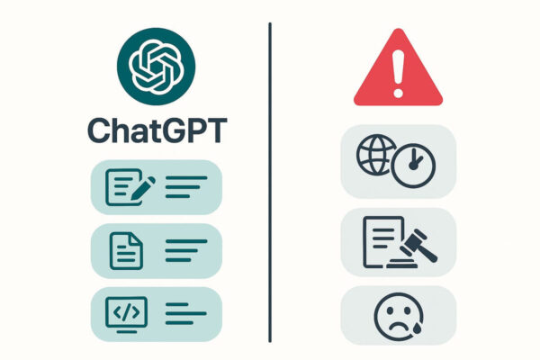 Was ChatGPT leisten kann – und wo seine Grenzen liegen Grafik mit Beispielen, was ChatGPT kann und was nicht möglich ist
