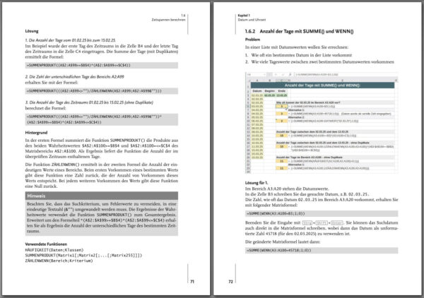 Excel Hacks – Formeln und Funktionen: Beispielseiten mit Excel-Tipps Beispielseiten aus dem Buch Excel Hacks – Formeln und Funktionen mit Excel-Tipps und Formeln