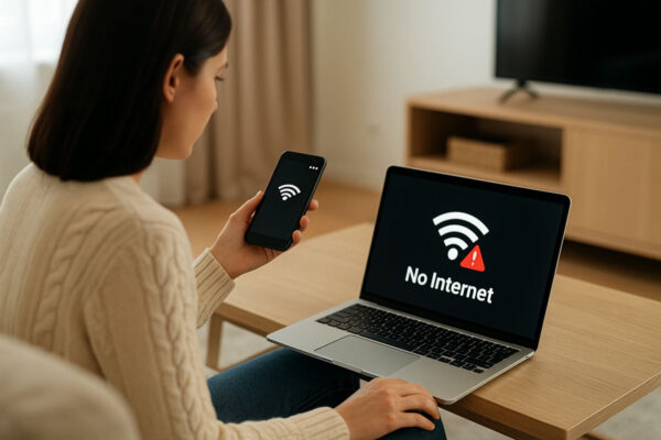 Nur ein Gerät hat kein Internet – Ursachen im Heimnetzwerk Laptop zeigt kein Internet, während Smartphone im WLAN funktioniert