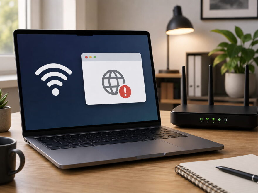 Notebook ist mit WLAN verbunden, hat aber keinen Internetzugang