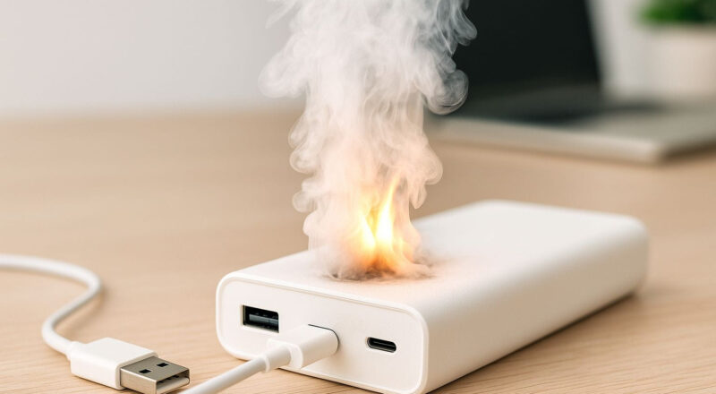 Powerbank explodiert durch Überhitzung und Akkuschaden
