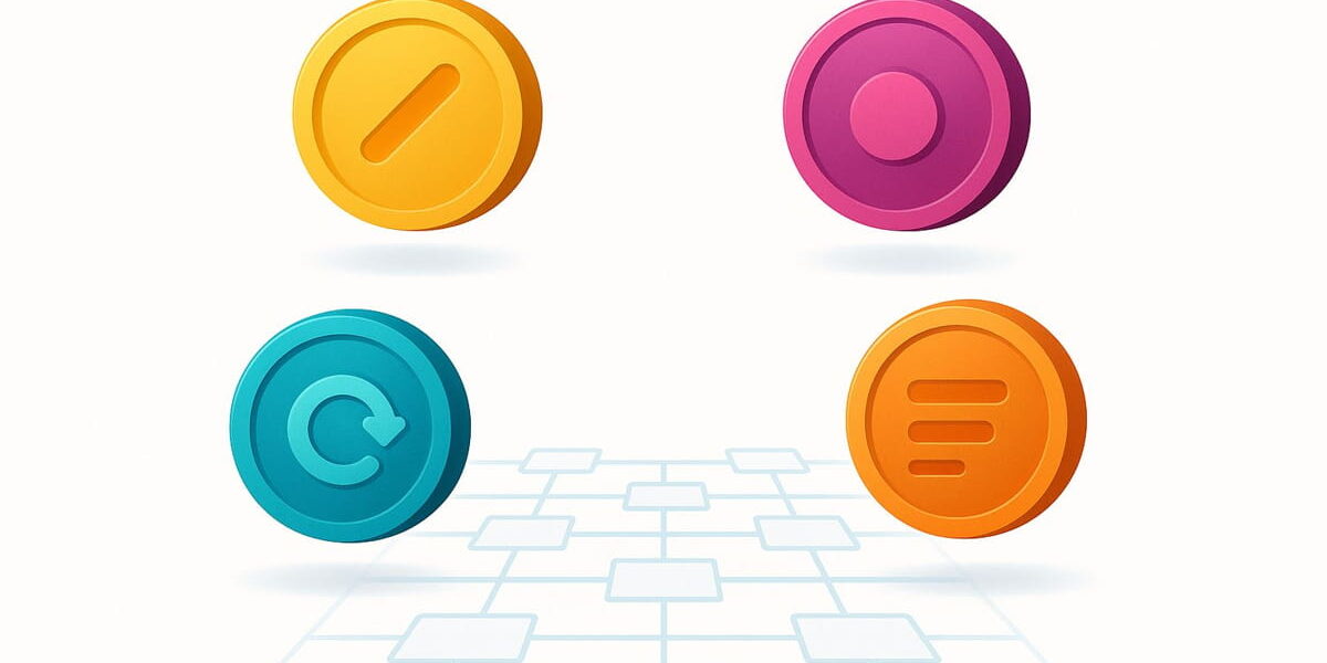 Tokens als digitale Platzhalter über Blockchain-Gitter visualisiert