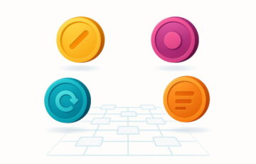 Tokens als digitale Platzhalter über Blockchain-Gitter visualisiert