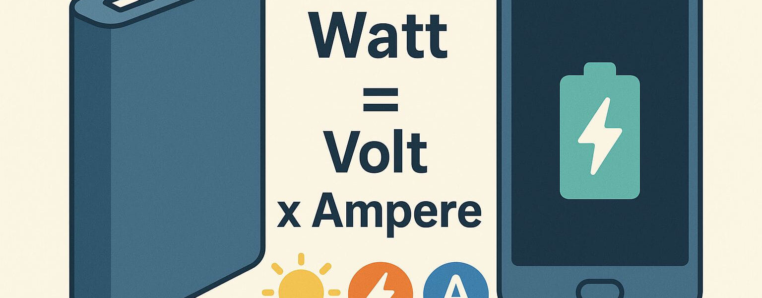 Grundlagen zu Watt bei Powerbanks mit einfacher Grafik