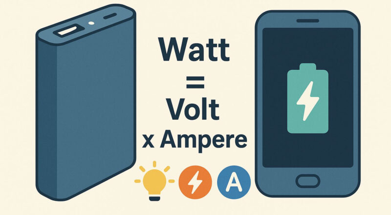 Grundlagen zu Watt bei Powerbanks mit einfacher Grafik