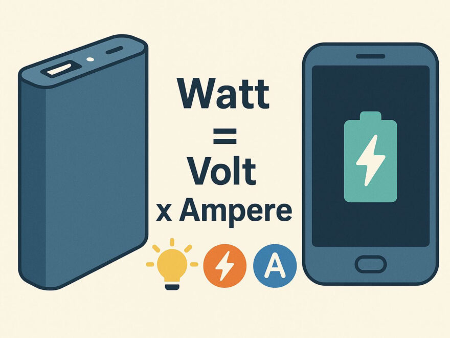 Grundlagen zu Watt bei Powerbanks mit einfacher Grafik