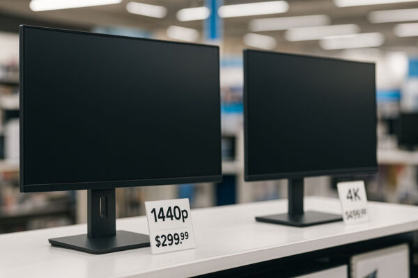 Vergleich von 1440p-Monitore und 4K-Displays mit Fokus auf attraktives Preis-Leistungs-Verhältnis.