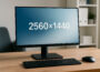 Moderner Arbeitsplatz mit 27-Zoll-Display, der die Vorteile von 1440p-Monitore bei Auflösung und Schärfe zeigt.