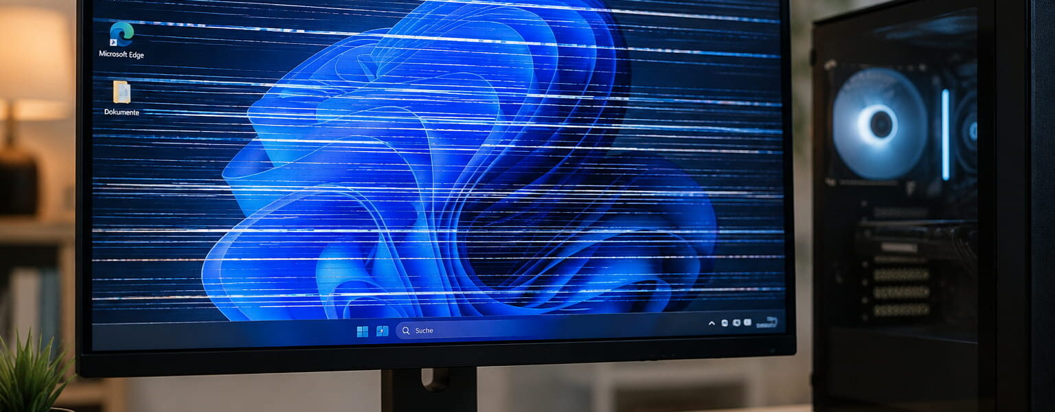 Bildschirm flackert an einem Windows-PC