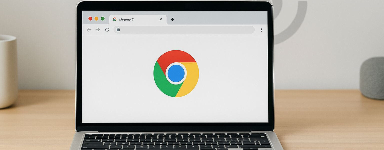 Automatische Updates beim Google Chrome werden im Hintergrund auf einem Laptop installiert