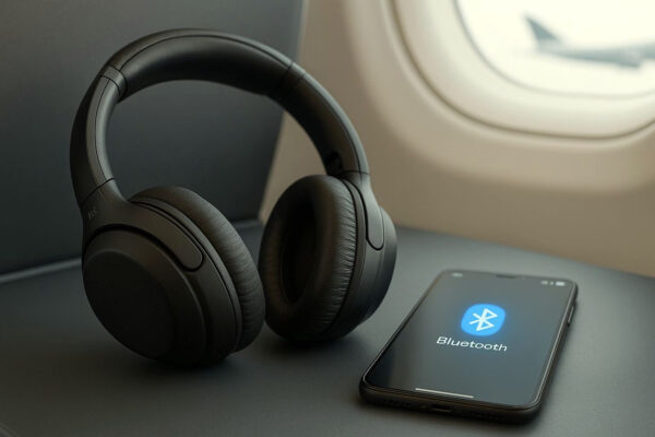 Kopfhörer-Typen mit Zusatzfunktionen: Noise Cancelling, Bluetooth und mehr Kopfhörer-Typ mit Zusatzfunktionen wie Noise Cancelling und Bluetooth neben Smartphone