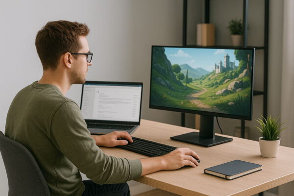75 Hz Monitor im Home-Office Home-Office Monitor mit 75 Hz für Arbeit und entspanntes Gaming