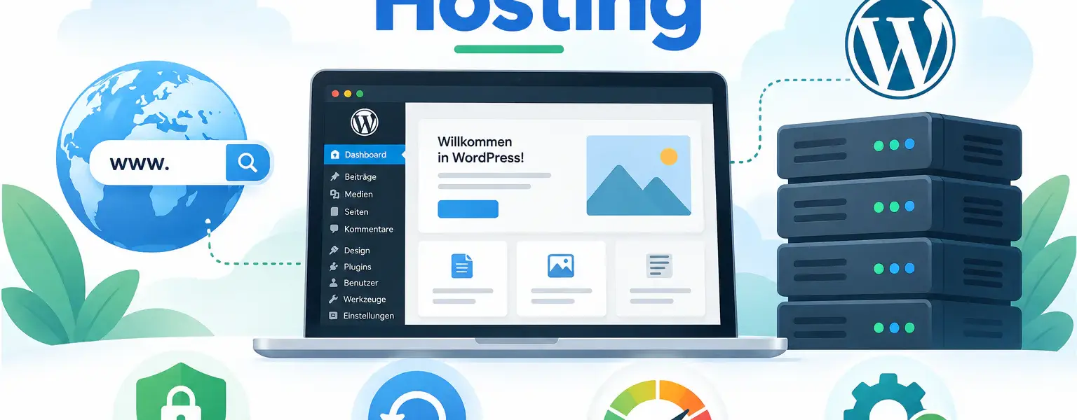 WordPress Hosting mit Server, Sicherheit, Backups, Performance und Updates