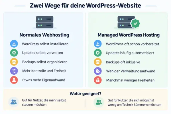 Normales Webhosting und Managed WordPress Hosting im Vergleich Vergleich von normalem Webhosting und Managed WordPress Hosting