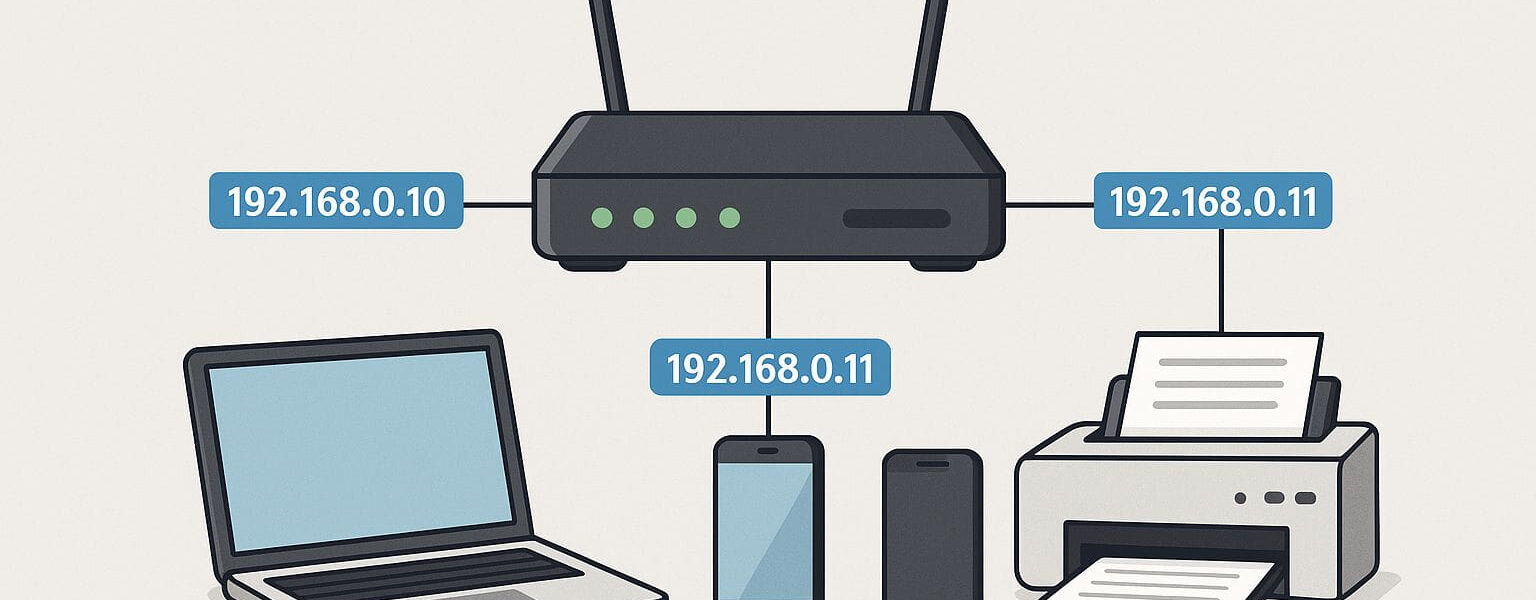 DHCP erklärt: Router als Server verteilt automatisch IP-Adressen an Geräte im Netzwerk