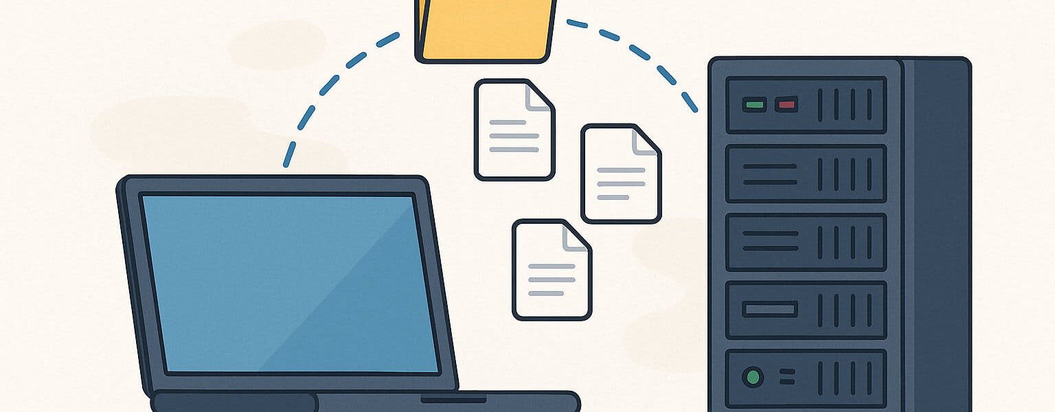 Dateiübertragung über einen FTP Port zwischen Computer und Server