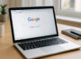 Laptop zeigt Google als Startseite im Browserfenster