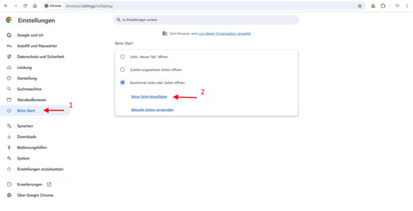 Google als Startseite in Chrome einstellen – Einstellungen im Browser