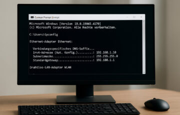 ipconfig in Windows Eingabeaufforderung zur Anzeige von Netzwerkdetails