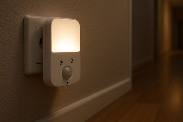LED Nachtlichter mit Technik-Extras wie Bewegungsmelder und Dämmerungssensor für smarte Beleuchtung im Flur.