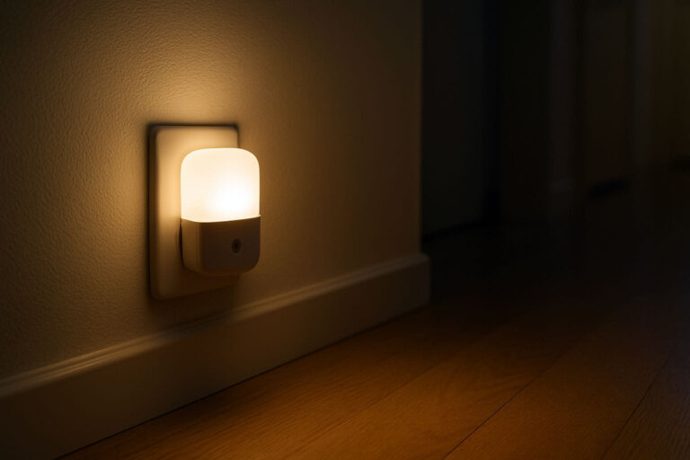 LED Nachtlichter im Flur zeigen ihre Vorteile: sparsames, warmweißes Licht sorgt für Sicherheit und angenehme Atmosphäre.