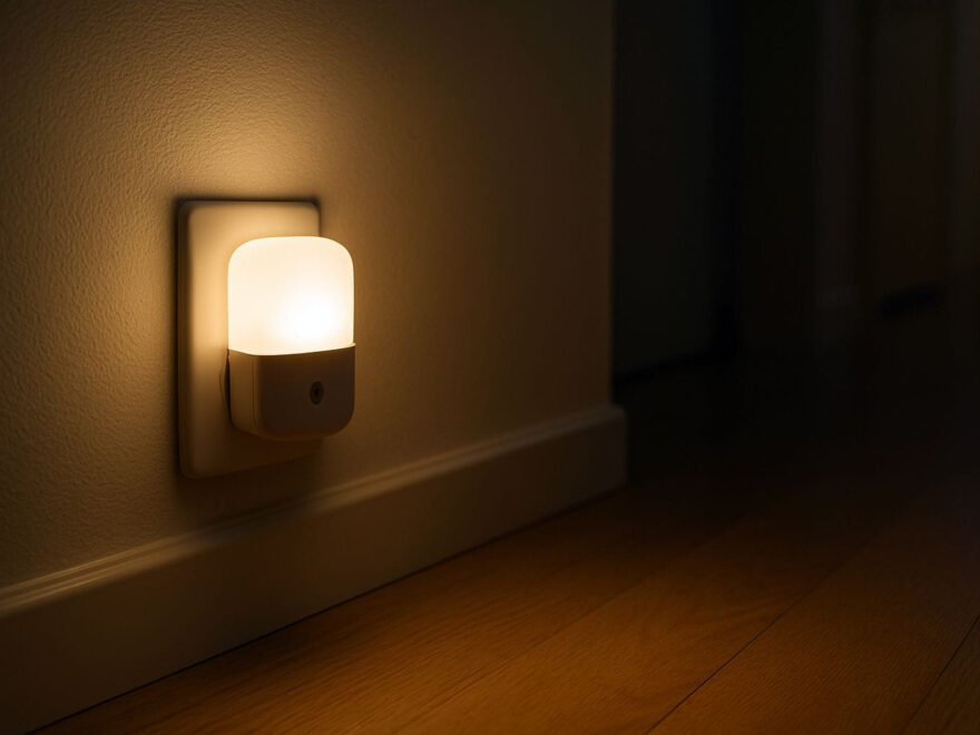 LED Nachtlichter im Flur zeigen ihre Vorteile: sparsames, warmweißes Licht sorgt für Sicherheit und angenehme Atmosphäre.