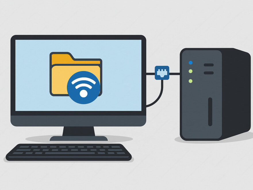 net use Befehl unter Windows zum Verbinden von Netzlaufwerken symbolisch dargestellt