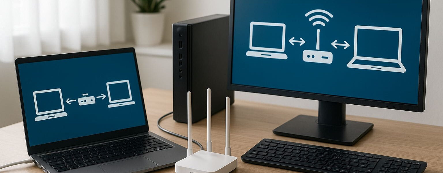 Netzwerk einrichten unter Windows – Grundlagen mit PC, Laptop und Router anschaulich dargestellt