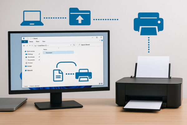 Dateien und Drucker im Netzwerk freigeben unter Windows – Beispiel mit PC, Laptop und Drucker