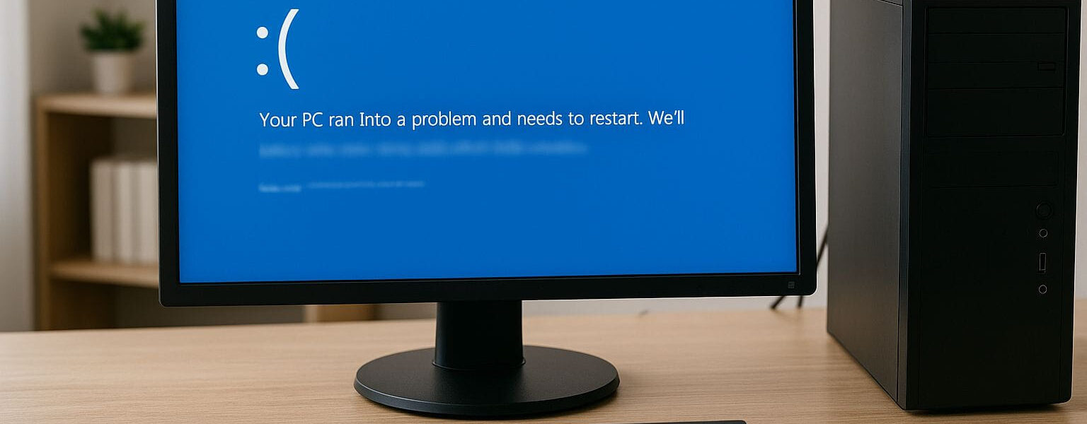 Computer mit Blue Screen zeigt Fehler Unmountable Boot Volume