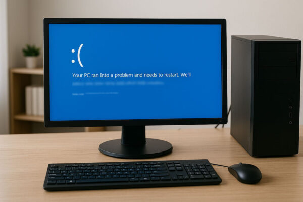 Computer mit Blue Screen zeigt Fehler Unmountable Boot Volume