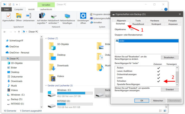 USB Stick Schreibschutz aufheben über Windows-Einstellungen prüfen und ändern