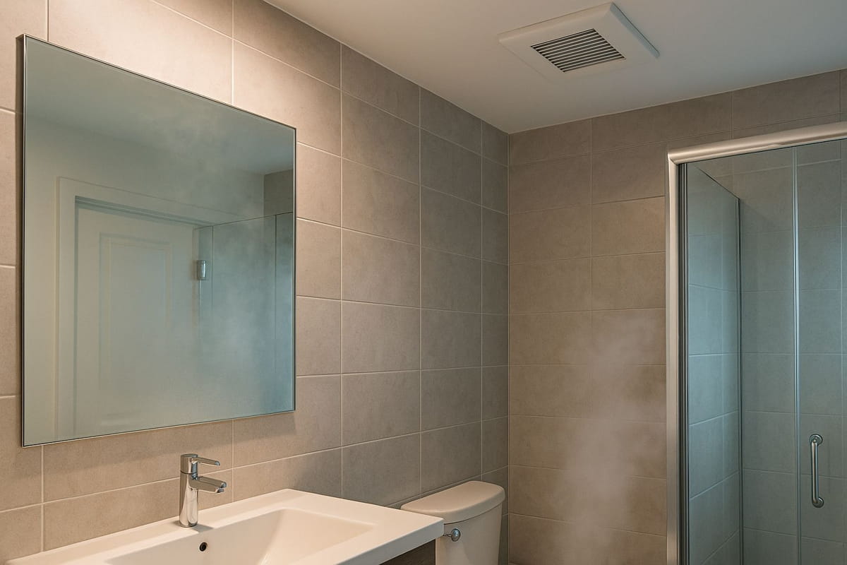 Badezimmer mit Dampf und Lüfter – Badlüfter automatisch steuern