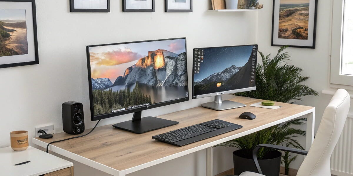 Vergleich unterschiedlicher Bildschirmgrößen bei Monitoren fürs Büro