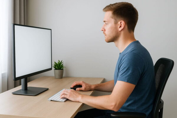 Ergonomische Einstellungen am Monitor für bessere Augenentspannung Ergonomische Monitor-Einstellung für entspanntes Sehen