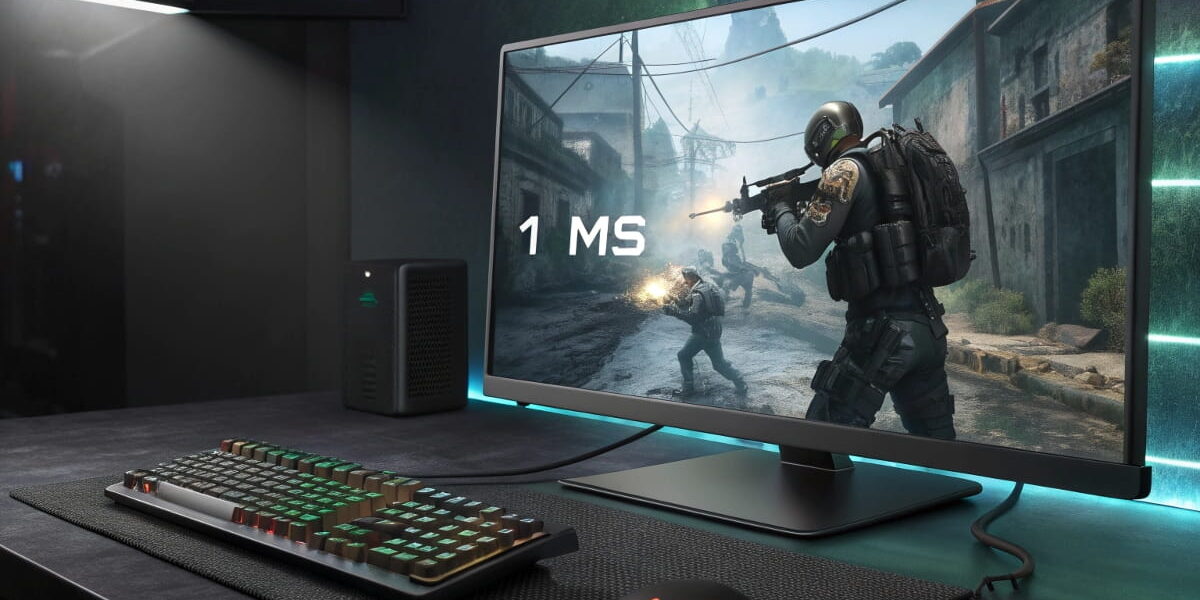 Gaming-Monitor mit 144 Hz und 1 ms Reaktionszeit bei FPS-Spiel – flüssiges Gameplay und schnelle Bildwiederholrate