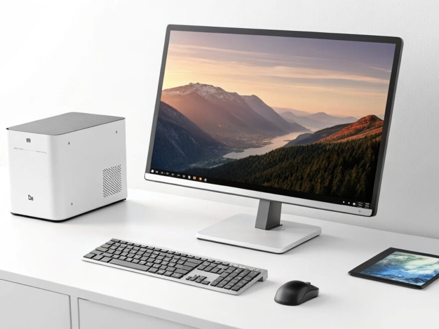 KVM-Switch im Monitor zur Nutzung von zwei Geräten mit einem Bildschirm