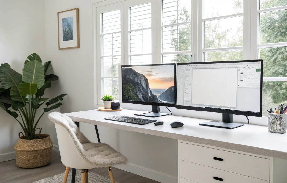 Mehrere Monitore unter Windows im produktiven Einsatz am Schreibtisch