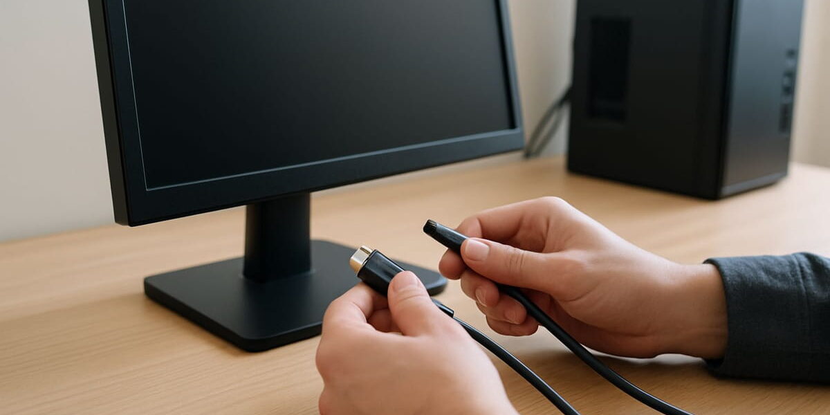 Monitor zeigt kein Signal – Kabelverbindung wird überprüft