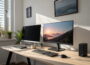 OLED vs. LCD Monitor im Vergleich auf einem Schreibtisch