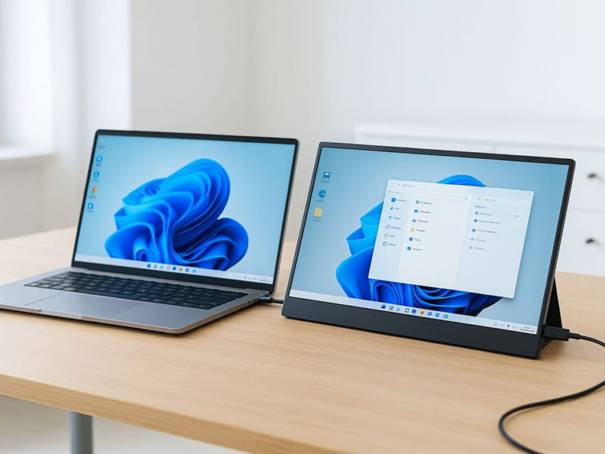 Portable Monitore im Einsatz an einem Laptop per USB-C