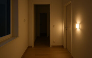 Smartes Licht Setup im Flur mit energieeffizienter LED-Beleuchtung und Bewegungsmelder