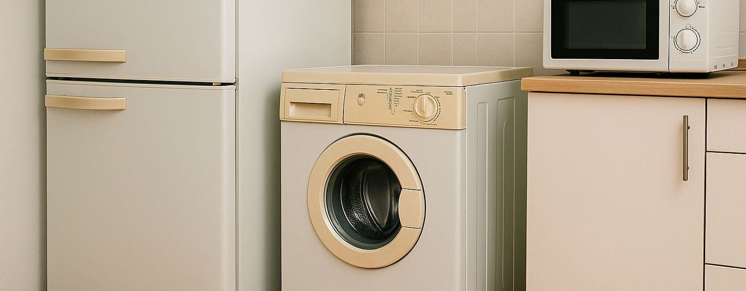 Alte Haushaltsgeräte mit hohem Stromverbrauch in Küche