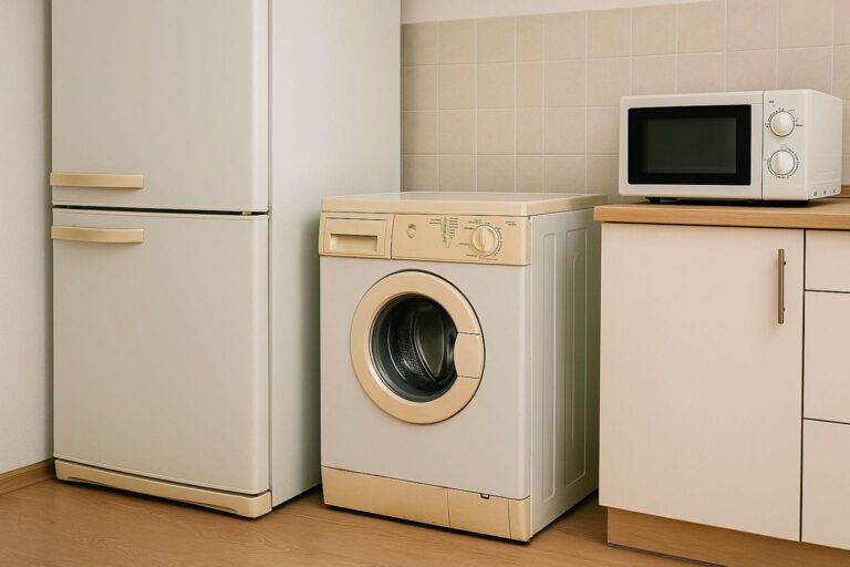 Alte Haushaltsgeräte mit hohem Stromverbrauch in Küche