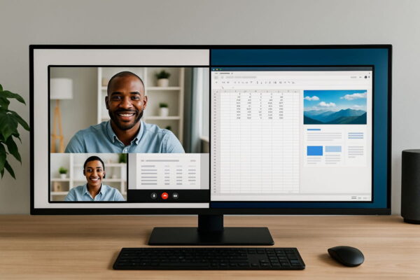 Software-Features bei Ultrawide Monitoren im Split-Screen-Einsatz Ultrawide Monitor mit Split-Screen und mehreren Anwendungen nebeneinander
