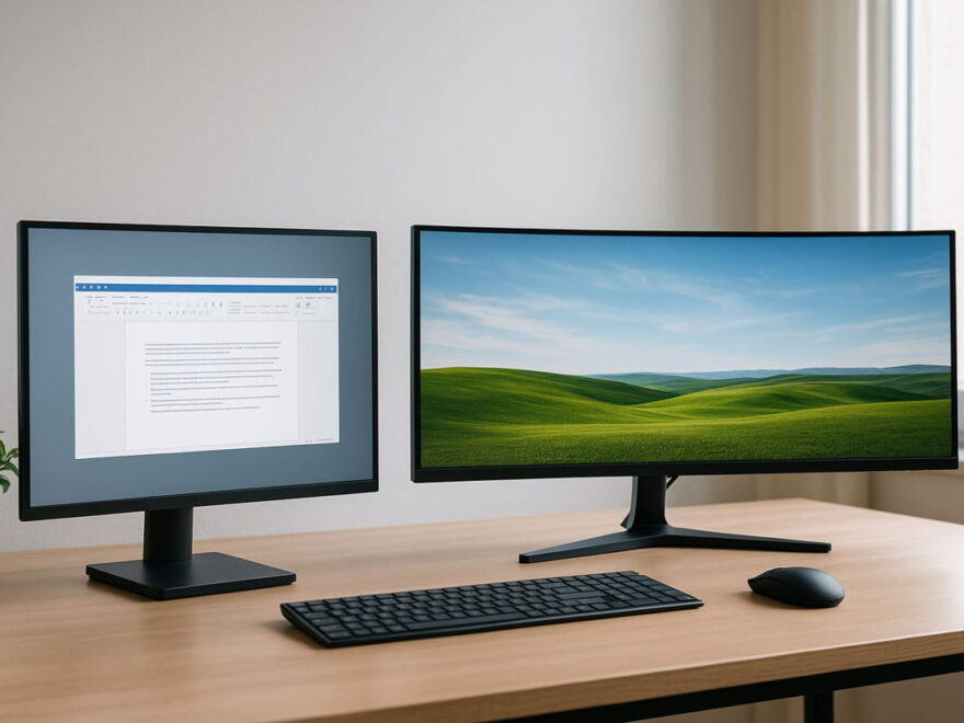 Vergleich von Ultrawide Monitoren und normalen Displays im Homeoffice